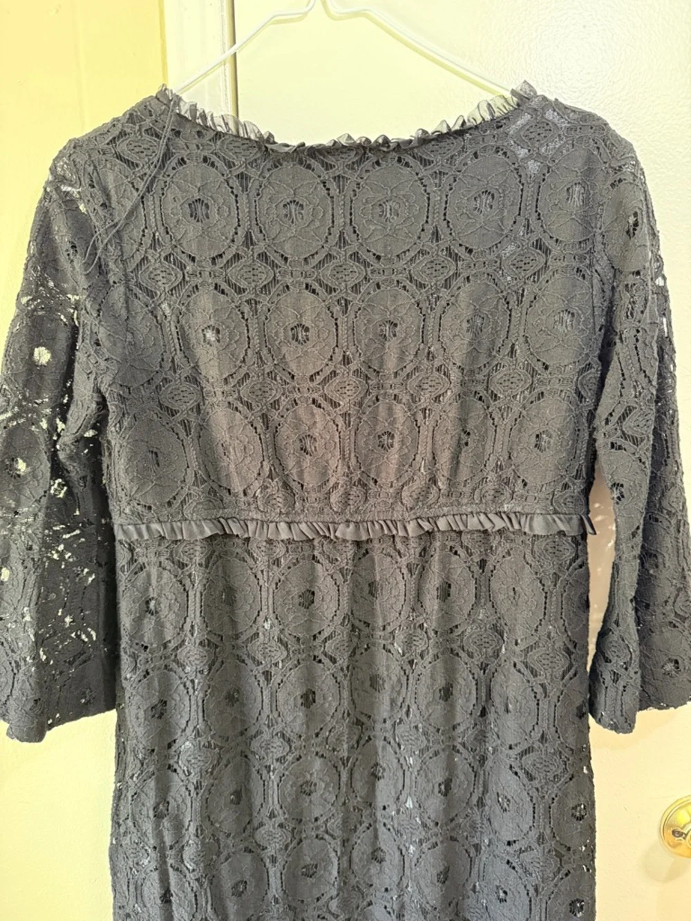 Ronni Nicole Lace Fit & Flare Dress Black 3/4 Sleeve‎ V-Neck Size 6